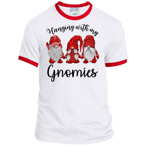 Hanging With My Gnomies shirts christmas gift PC54R Port & Co. Ringer Tee