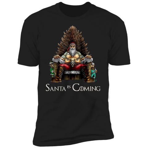 Santa is Coming Game Of Thrones Christmas T Shirt NL3600 Next Level Premium Short Sleeve T-Shirt