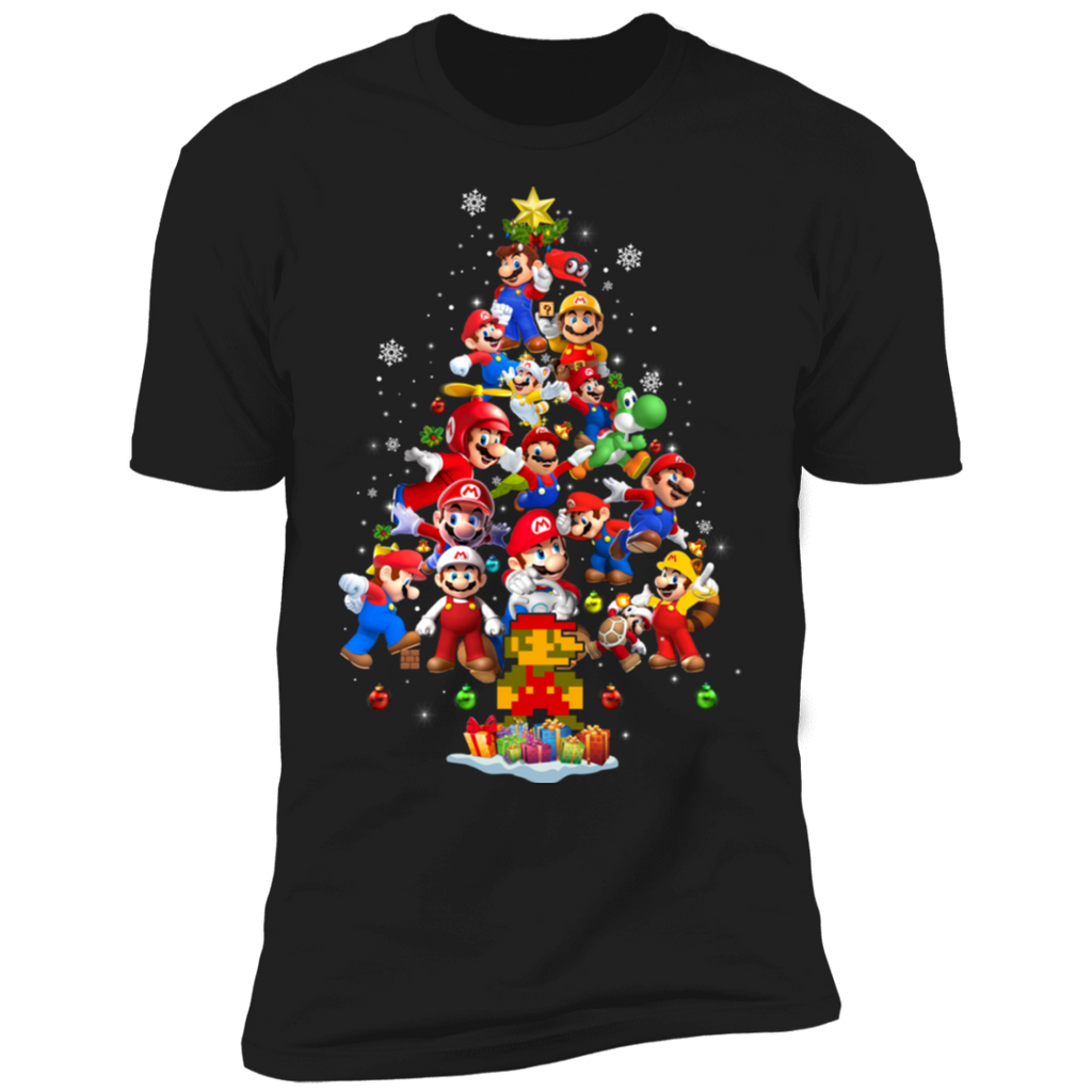 Super Mario Christmas Tree Shirt NL3600 Next Level Premium Short Sleeve T-Shirt