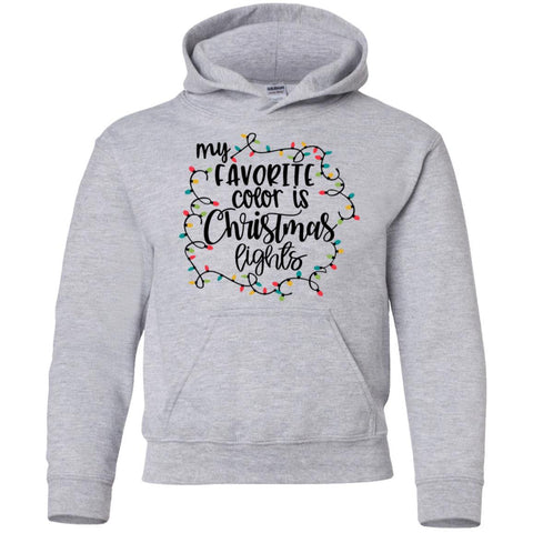 My Favorite Color Is Christmas Lights shirts Funny Christmas G185B Gildan Youth Pullover Hoodie