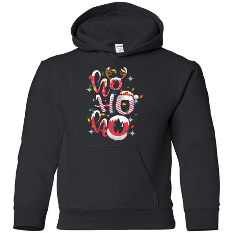 HoHoHo Reindeer Candy Christmas Lights Santa Hat shirts G185B Gildan Youth Pullover Hoodie