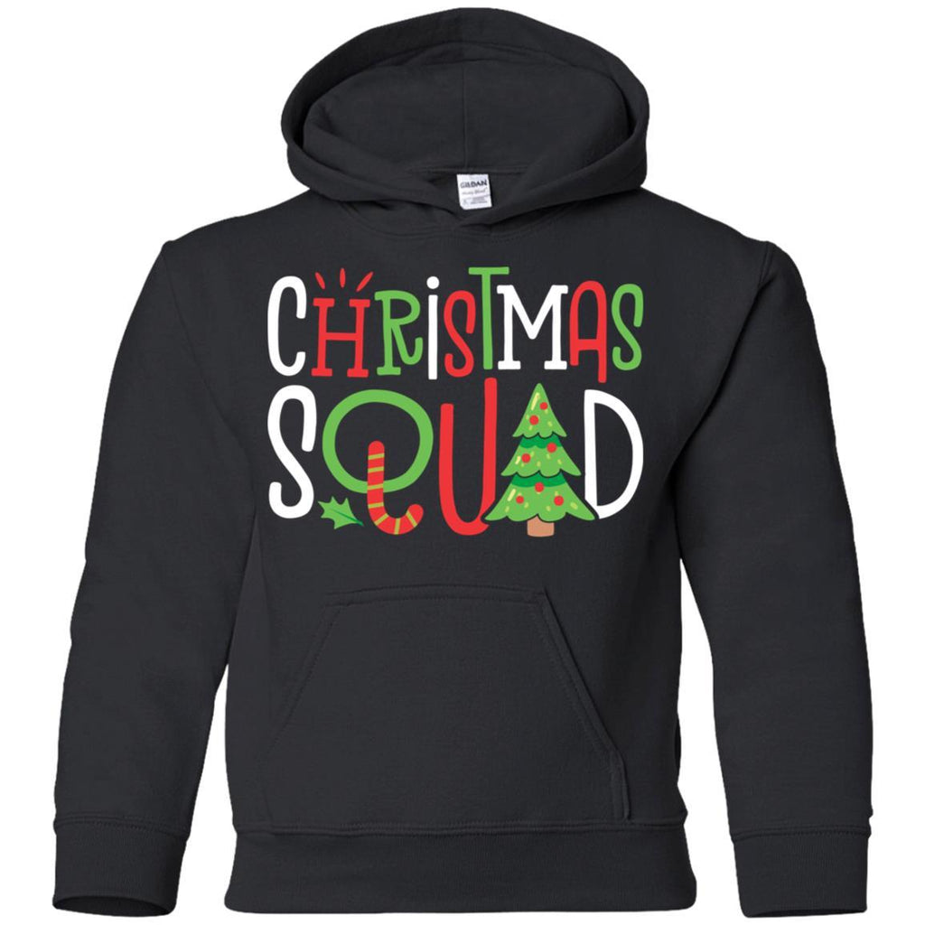 Christmas Squad Funny Xmas Tree Family Matching Pajamas shirt G185B Gildan Youth Pullover Hoodie