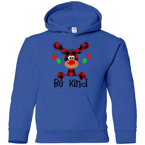 Reindeer Be Kind Autism Awareness Christmas shirts G185B Gildan Youth Pullover Hoodie