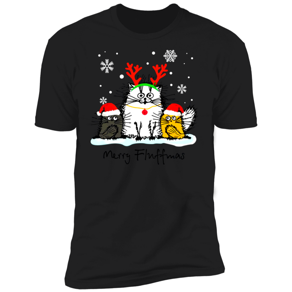 Merry Fluffmas Funny Cat Lover Christmas Gift Shirt NL3600 Next Level Premium Short Sleeve T-Shirt