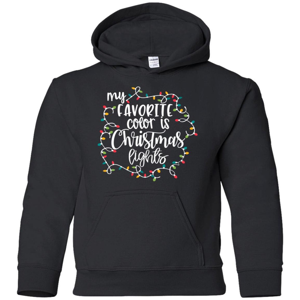 My Favorite Color Is Christmas Lights shirts G185B Gildan Youth Pullover Hoodie