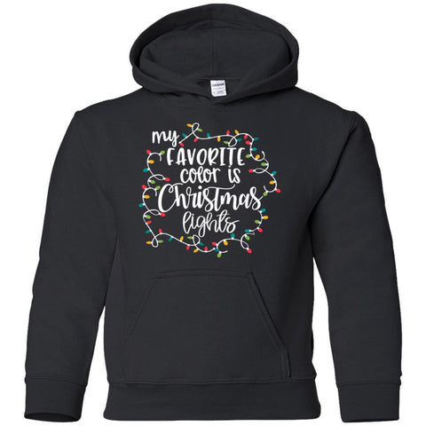 My Favorite Color Is Christmas Lights shirts G185B Gildan Youth Pullover Hoodie