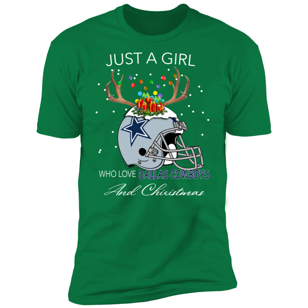 JUST A GIRL WHO LOVE DALLAS COWBOYS AND CHRISTMAS SHIRT NL3600 Next Level Premium Short Sleeve T-Shirt
