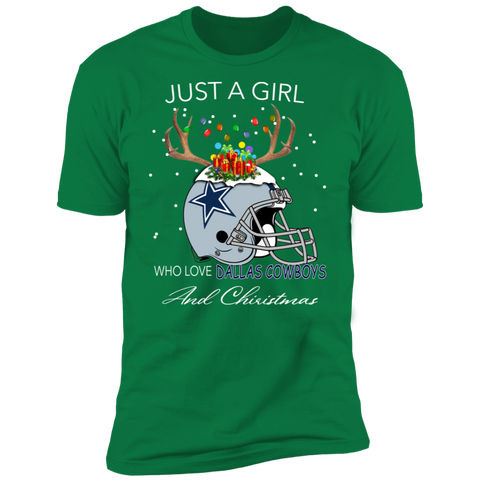 JUST A GIRL WHO LOVE DALLAS COWBOYS AND CHRISTMAS SHIRT NL3600 Next Level Premium Short Sleeve T-Shirt