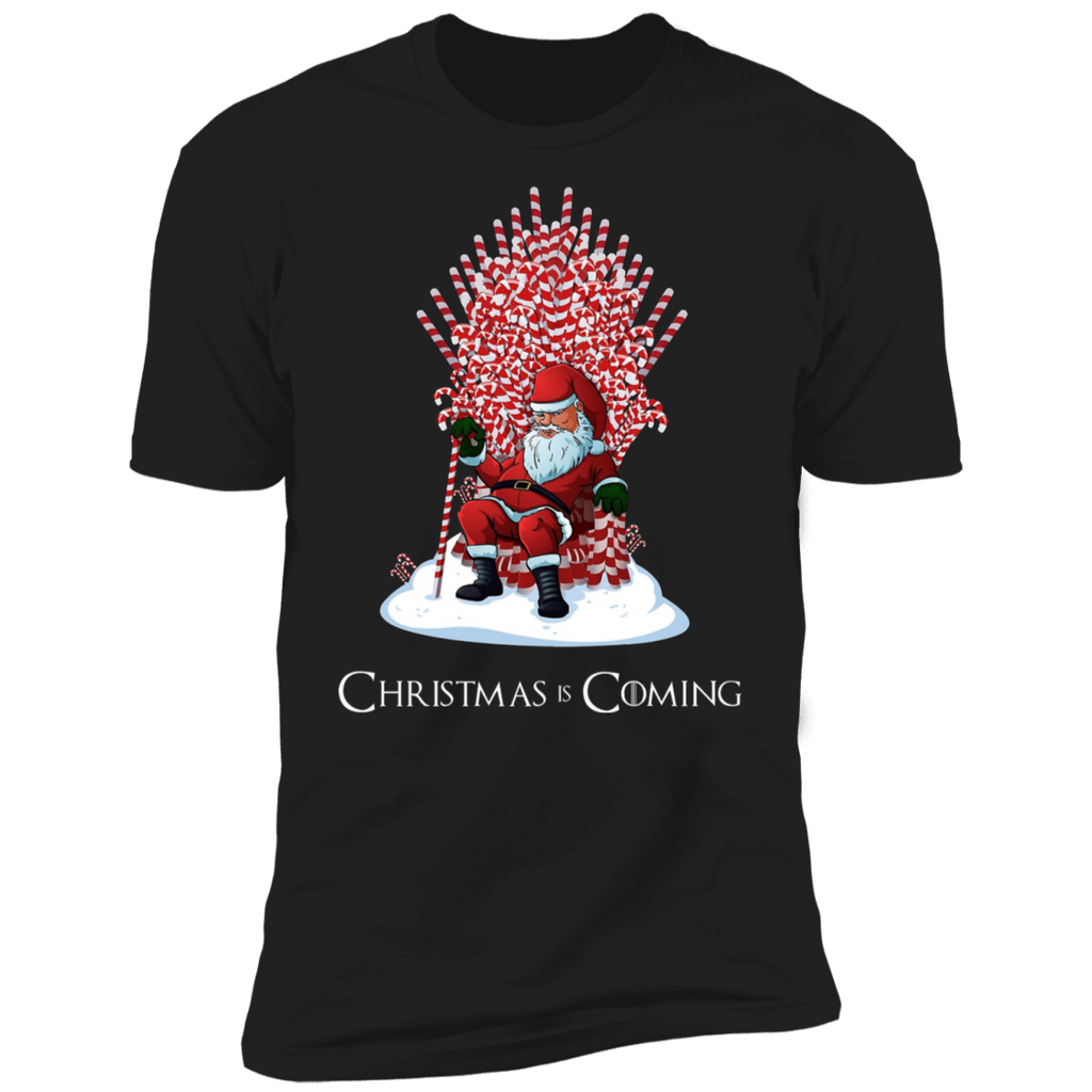 SANTA IS COMING THRONE CHRISTMAS T-SHIRT NL3600 Next Level Premium Short Sleeve T-Shirt