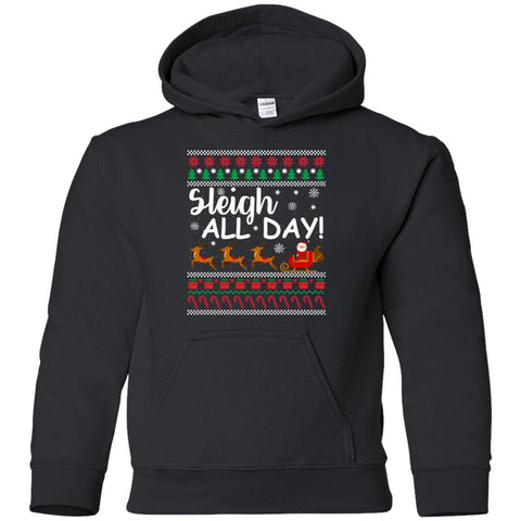 Sleigh All Day Ugly Christmas Sweater shirts G185B Gildan Youth Pullover Hoodie