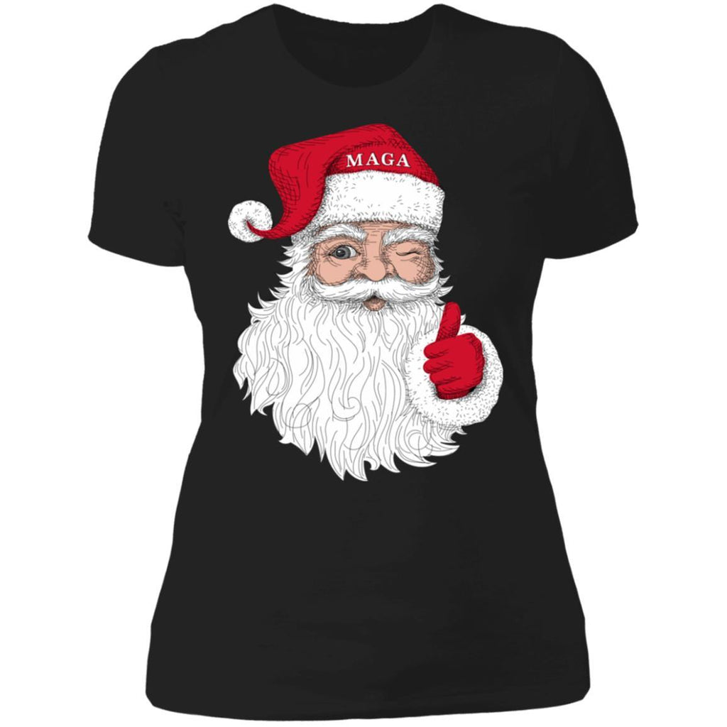 Christmas Santa Claus with MAGA on hat Trump Supporter shirts NL3900 Next Level Ladies' Boyfriend T-Shirt