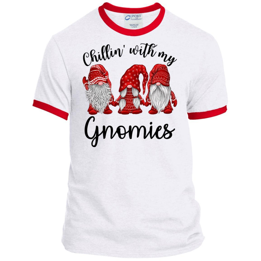 Chillin With My Gnomies shirts christmas PC54R Port & Co. Ringer Tee