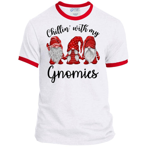 Chillin With My Gnomies shirts christmas PC54R Port & Co. Ringer Tee