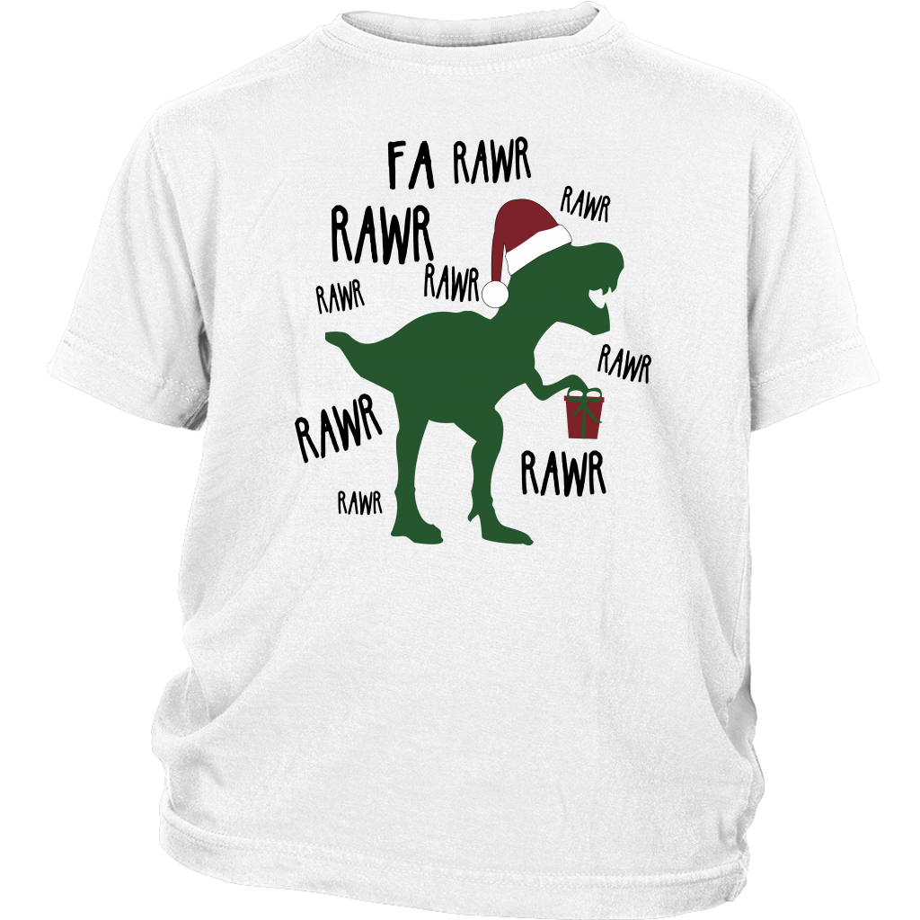 Funny Christmas Cute Dinosaur T-Rex Fa Ra Ra Ra Rawr shirt gift District Youth Shirt