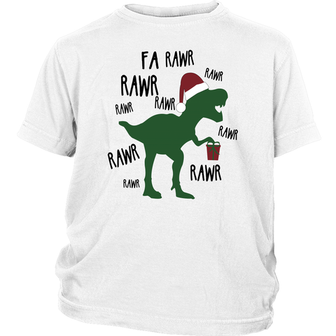 Funny Christmas Cute Dinosaur T-Rex Fa Ra Ra Ra Rawr shirt gift District Youth Shirt
