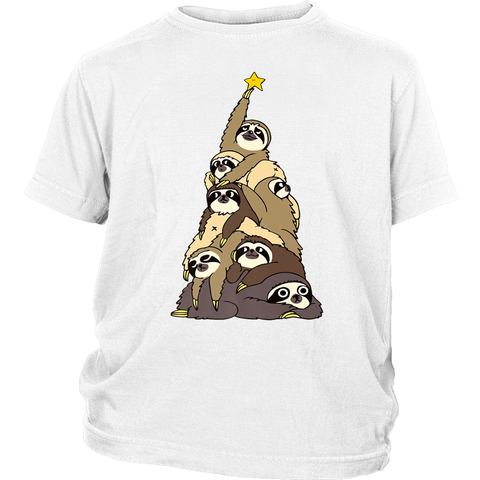 Slothmas Sloth Christmas Tree shirts District Youth Shirt