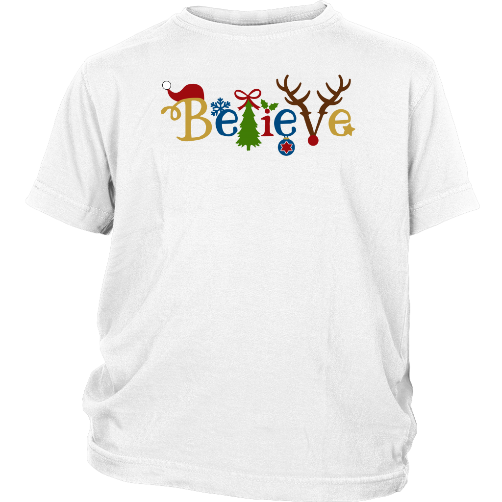 Believe Santa Christmas T Shirt District Youth Shirt