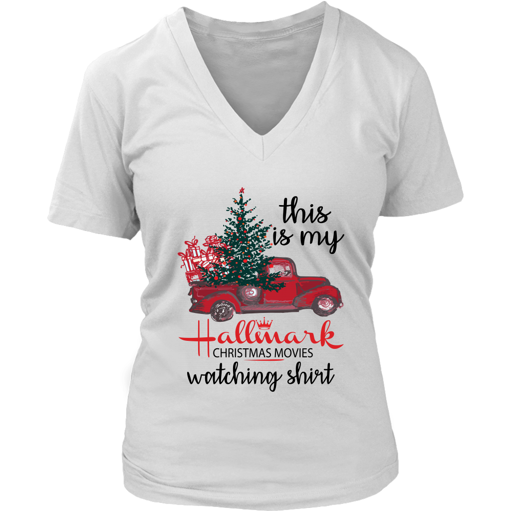This is My Hallmark Christmas Movie Watching Shirt Funny Costume Christmas District Womens V-Neck