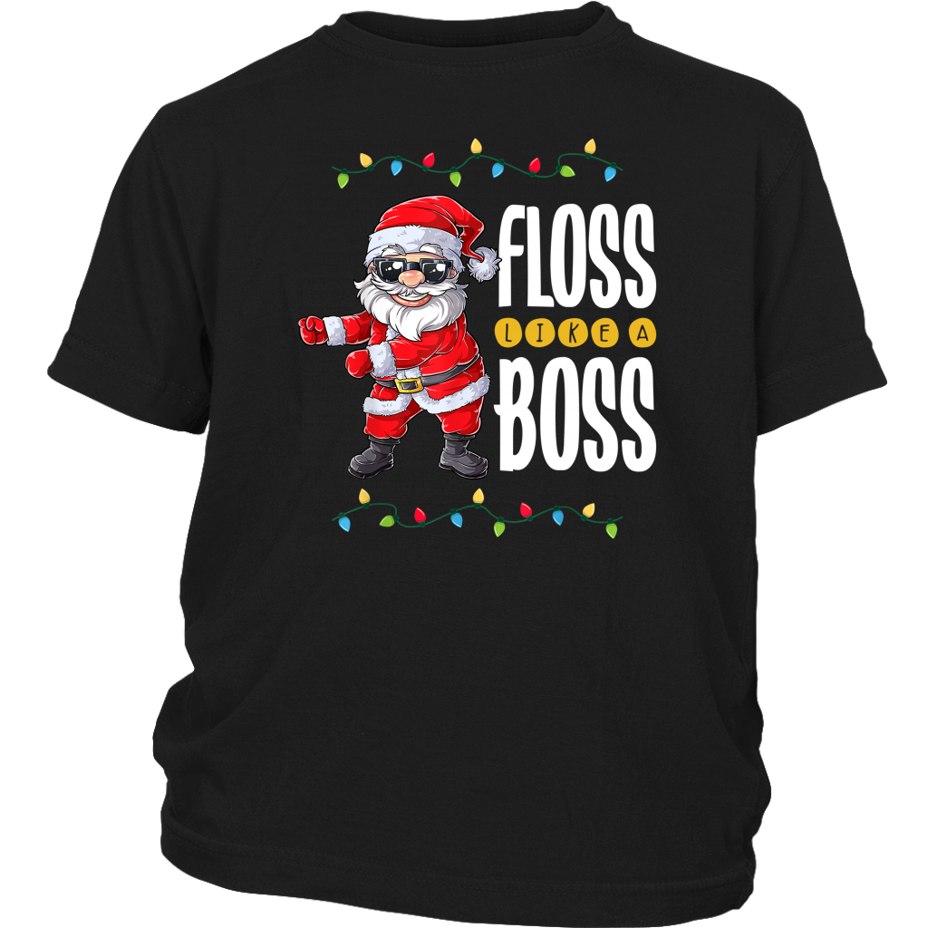 Floss Like A Boss Santa Claus Christmas Funny Shirts District Youth Shirt