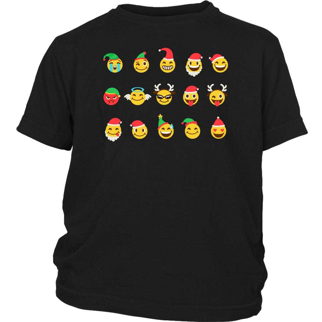 Funny Christmas Cute Emoji tshirts Funny Emotion Emoji shirt District Youth Shirt