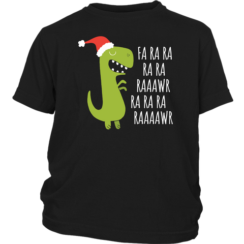 Funny Christmas Dinosaur T-Rex Fa Ra Ra Ra Rawr shirts District Youth Shirt