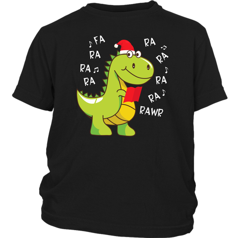 Fa Ra Rawr T-Rex Christmas Carol Funny Fa La La shirts District Youth Shirt