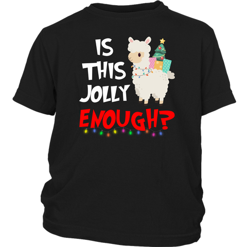 Is This Jolly Enough Llama christmas shirts District Youth Shirt