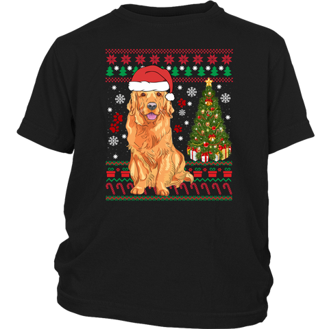Golden Retriever Ugly Christmas Sweater shirts funny christmas District Youth Shirt