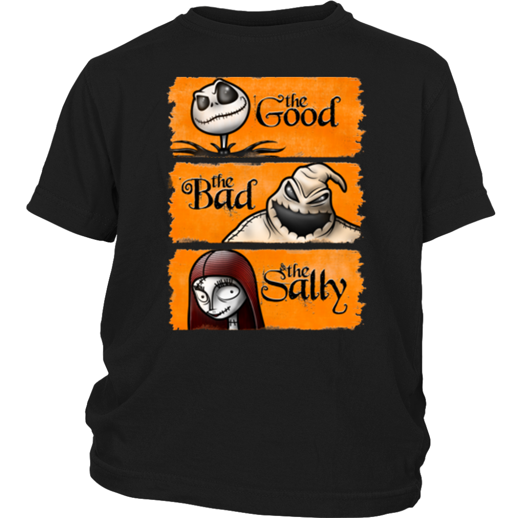 Halloween Nightmare Before Christmas the good the bad the sally shirts District Youth Shirt