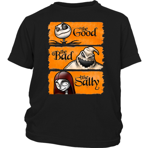 Halloween Nightmare Before Christmas the good the bad the sally shirts District Youth Shirt