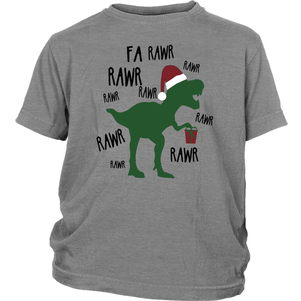 Funny Christmas Cute Dinosaur T-Rex Fa Ra Ra Ra Rawr shirt gift District Youth Shirt
