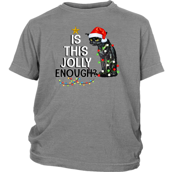 Black Cat Is This Jolly Enough Christmas Lights shirts District Youth Shirt