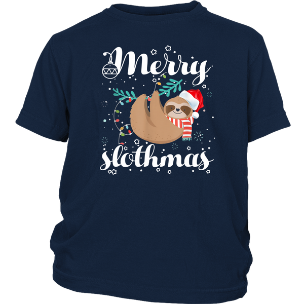 Merry Slothmas Christmas Shirts Sloth Lover Gift District Youth Shirt