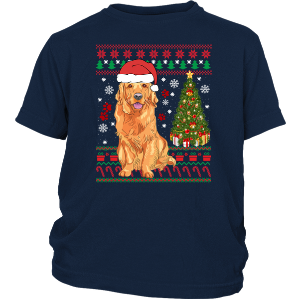 Golden Retriever Ugly Christmas Sweater shirts funny christmas District Youth Shirt