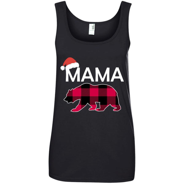 Mama Bear Buffalo Plaid Christmas Shirts 882L Anvil Ladies' 100% Ringspun Cotton Tank Top