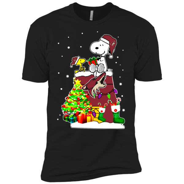 Phoenix Coyotes Snoopy & Woodstock Christmas Shirt NL3600 Next Level Premium Short Sleeve T-Shirt