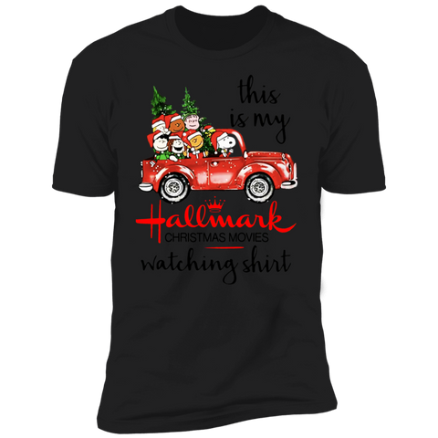 This Is My Hallmark Christmas Movies Watching Shirt Red Car With The Peanuts Movie Christmas Sweater - T-shirts NL3600 Next Level Premium Short Sleeve T-Shirt