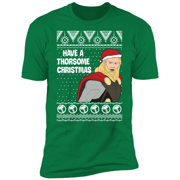 Thor Have a Thorsome Christmas God of Thunder Avengers Ugly Sweatshirt Hoodie Shirt NL3600 Next Level Premium Short Sleeve T-Shirt