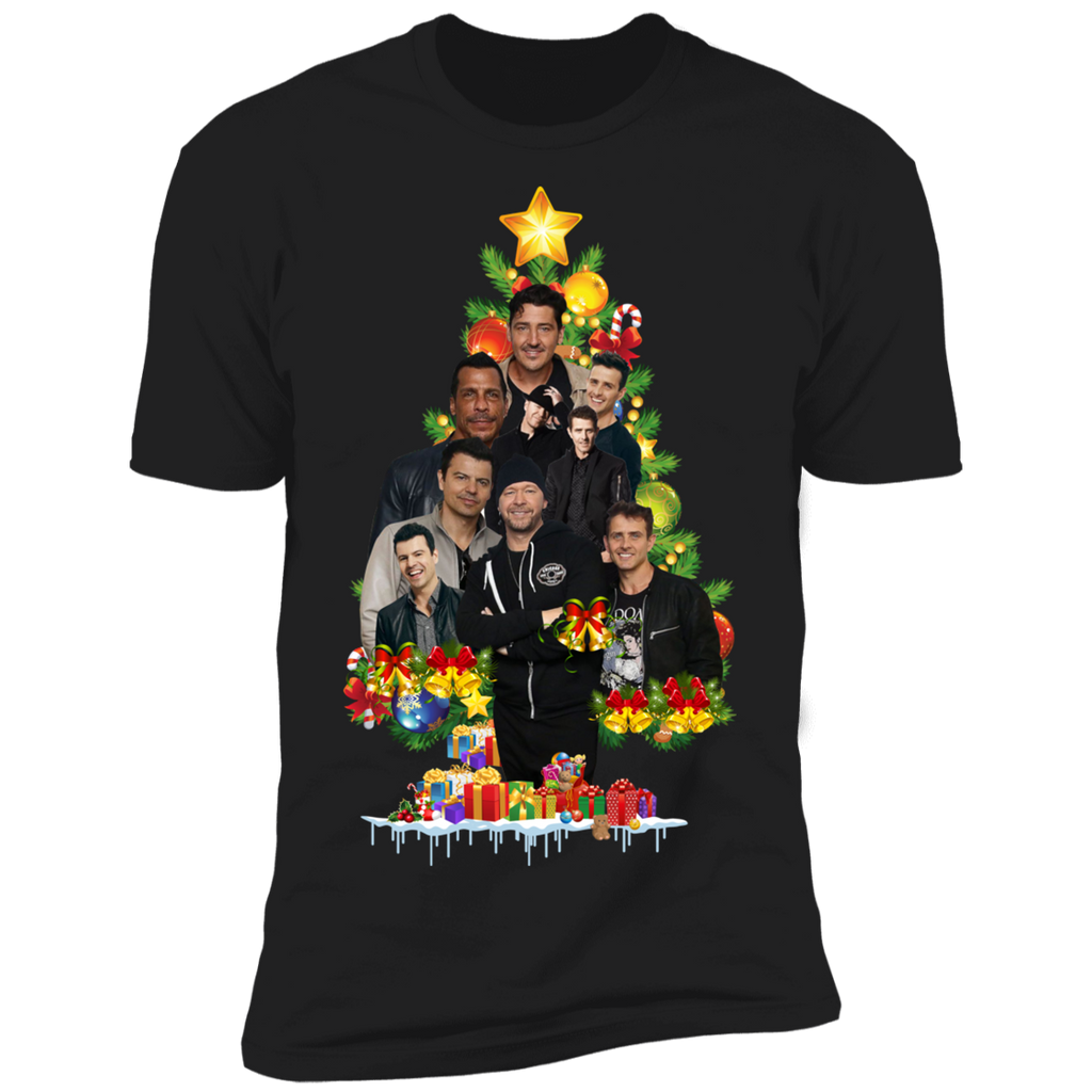 New Kids On The Block Christmas Tree Shirt NL3600 Next Level Premium Short Sleeve T-Shirt