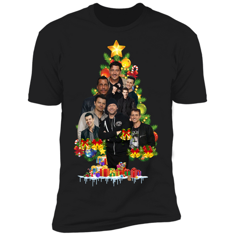 New Kids On The Block Christmas Tree Shirt NL3600 Next Level Premium Short Sleeve T-Shirt
