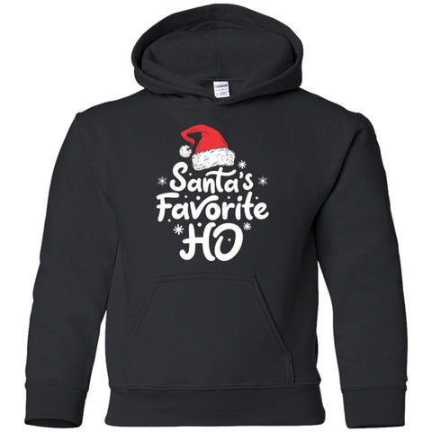 Santa's Favorite Ho Funny Christmas shirts Santas Favorite Ho G185B Gildan Youth Pullover Hoodie