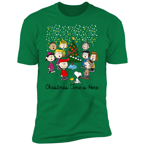 The Peanuts Gang Christmas Time Is Here Snoopy Shirt NL3600 Next Level Premium Short Sleeve T-Shirt