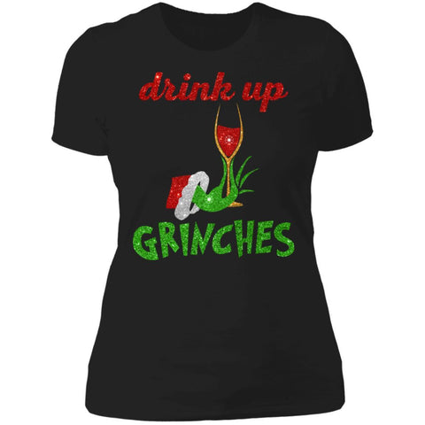 Drink Up Grinches Wine Glass Christmas shirts NL3900 Next Level Ladies' Boyfriend T-Shirt