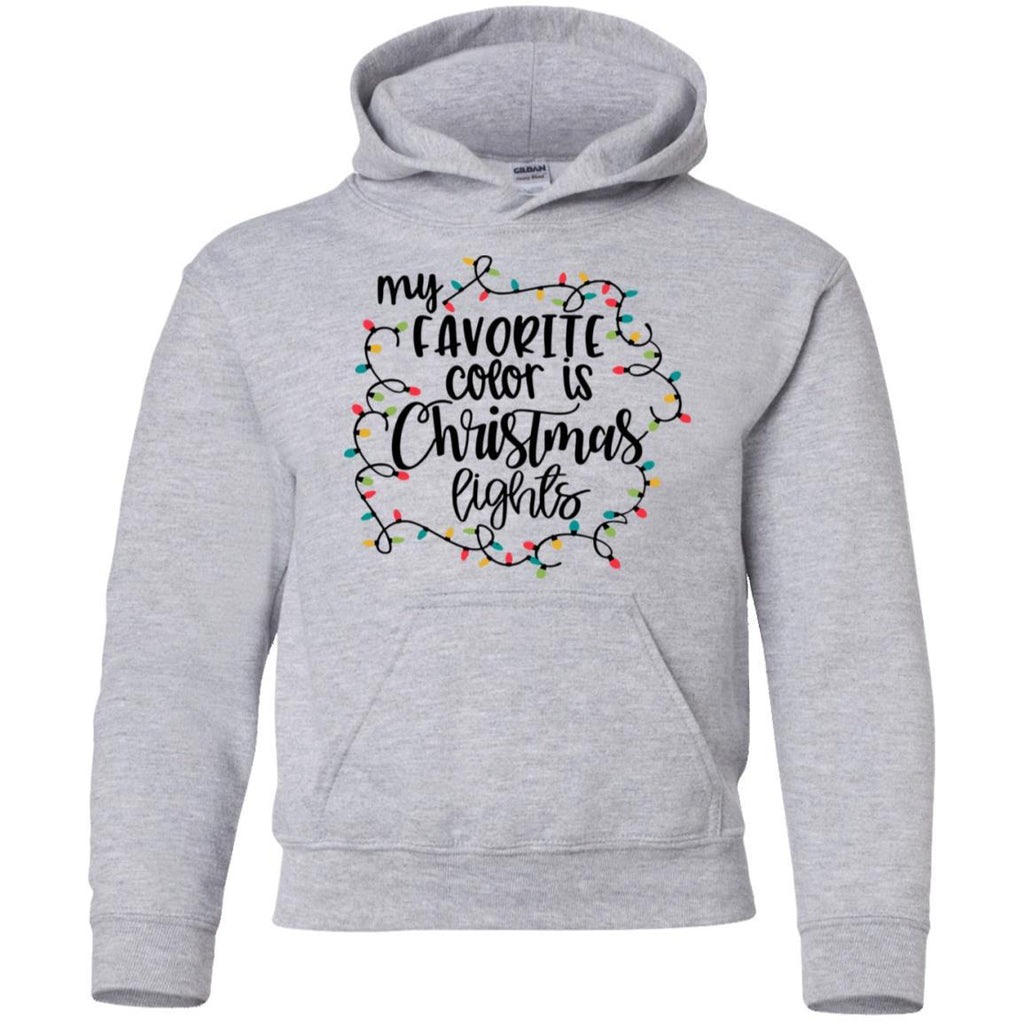 My Favorite Color Is Christmas Lights shirts Funny Christmas G185B Gildan Youth Pullover Hoodie