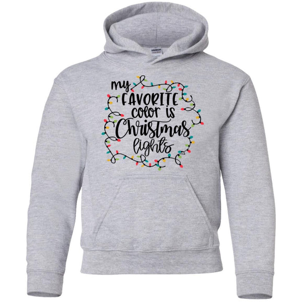 My Favorite Color Is Christmas Lights shirts Funny Christmas G185B Gildan Youth Pullover Hoodie