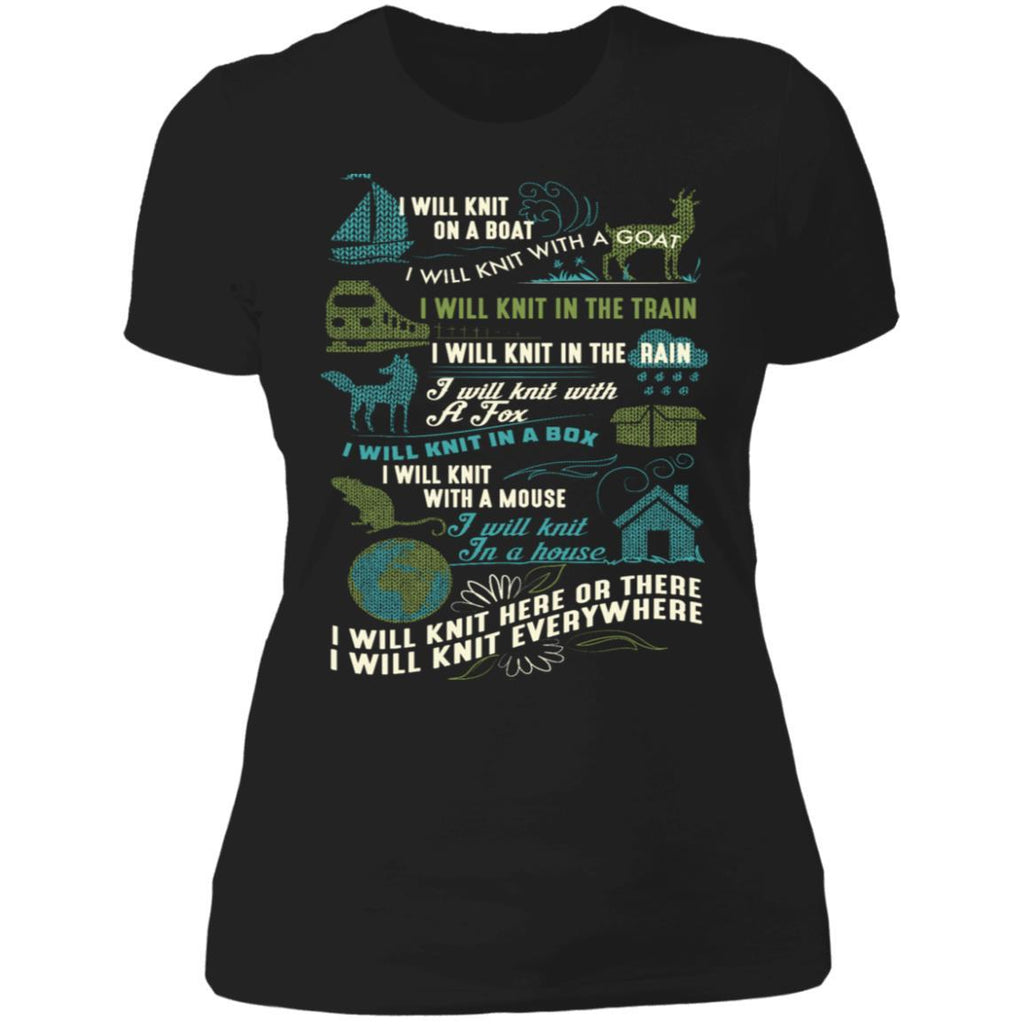 I Will Knit On a Boat I Will Knit Everywhere shirts Funny Ugly Christmas NL3900 Next Level Ladies' Boyfriend T-Shirt