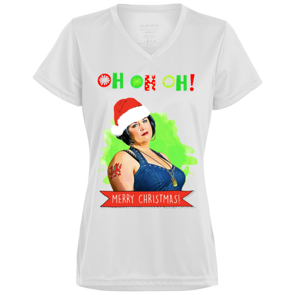 Nessa Ho Ho Ho Gavin & Stacey Sugar Tits Christmas Sweater- Hoodie Shirt 1790 Augusta Ladies' Wicking T-Shirt