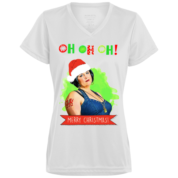 Nessa Ho Ho Ho Gavin & Stacey Sugar Tits Christmas Sweater- Hoodie Shirt 1790 Augusta Ladies' Wicking T-Shirt