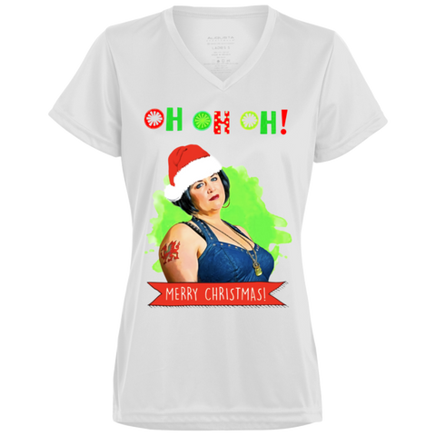 Nessa Ho Ho Ho Gavin & Stacey Sugar Tits Christmas Sweater- Hoodie Shirt 1790 Augusta Ladies' Wicking T-Shirt