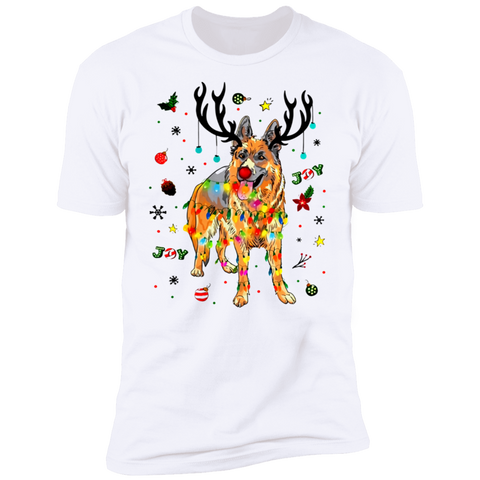 OLD GERMAN SHEPHERD DOG REINDEER CHRISTMAS JOY SHIRT Shirt NL3600 Next Level Premium Short Sleeve T-Shirt